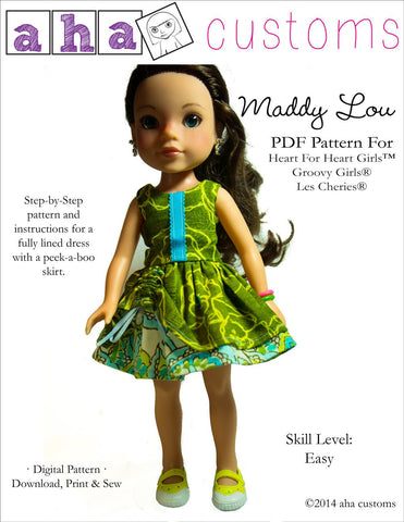 Aha Customs H4H/Les Cheries Maddy Lou Dress Pattern for Les Cheries and Hearts for Hearts Girls Dolls larougetdelisle