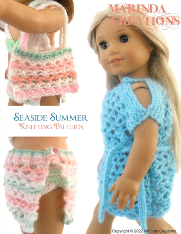 Marinda Creations Knitting Seaside Summer 18" Doll Knitting Pattern larougetdelisle