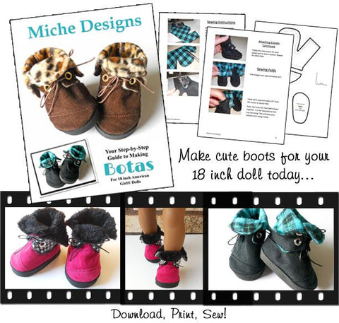 Miche Designs Shoes Botas 18" Doll Shoes larougetdelisle
