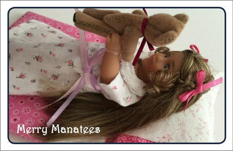 Merry Manatees Mini Nighty-night! Pattern for Mini Dolls larougetdelisle