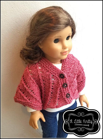A Little Knitty Knitting Pamela Poncho 18" Doll Knitting Pattern larougetdelisle
