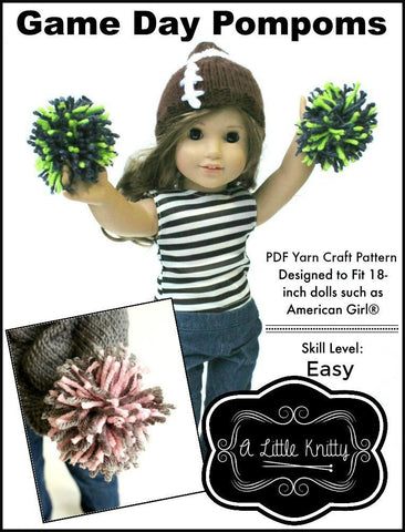A Little Knitty 18 Inch Modern FREE Game Day Pompoms 18" Doll Accessories larougetdelisle