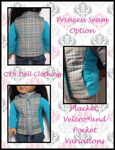 QTπ Doll Clothing 18 Inch Modern Puffer Vest 18" Doll Clothes Pattern larougetdelisle