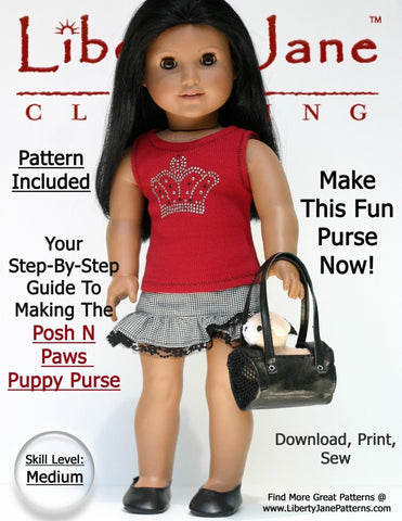 Liberty Jane 18 Inch Modern Puppy Purse 18" Doll Accessories larougetdelisle