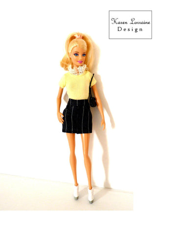 Karen Lorraine Design Barbie Shanghai Skirt Pattern for 9 -11-1/2" Fashion Dolls larougetdelisle