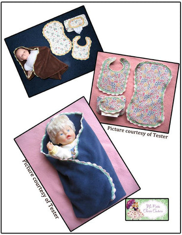 Mon Petite Cherie Couture Bitty Baby/Twin Shells on Edge Sewing and Crochet Pattern 15" Baby Doll Clothes larougetdelisle