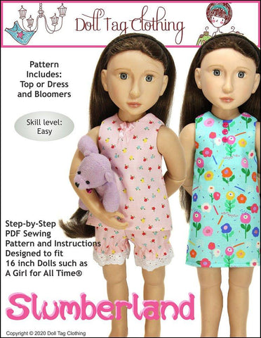 Doll Tag Clothing A Girl For All Time Slumberland Pattern for 16" A Girl for All Time Dolls larougetdelisle