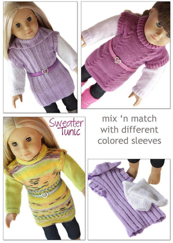 Doll Tag Clothing Knitting Sweater Tunic Knitting Pattern larougetdelisle