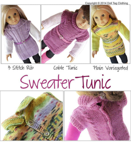 Doll Tag Clothing Knitting Sweater Tunic Knitting Pattern larougetdelisle