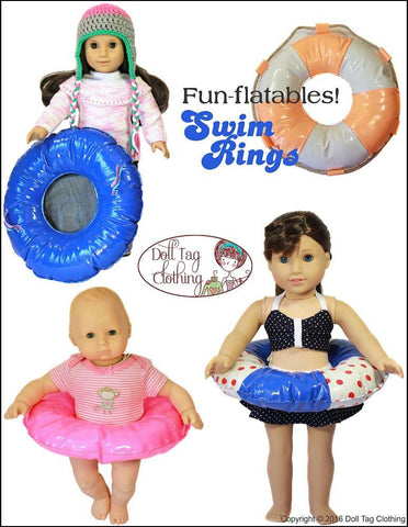 Doll Tag Clothing 18 Inch Modern Swim Rings 18" Doll Accessories larougetdelisle