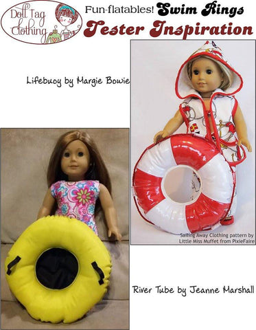 Doll Tag Clothing 18 Inch Modern Swim Rings 18" Doll Accessories larougetdelisle