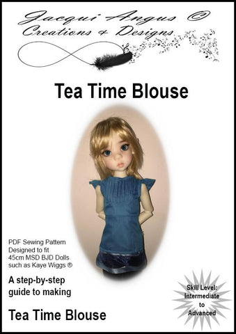 Jacqui Angus Creations & Designs BJD Tea Time Blouse Pattern for MSD Ball Jointed Dolls larougetdelisle