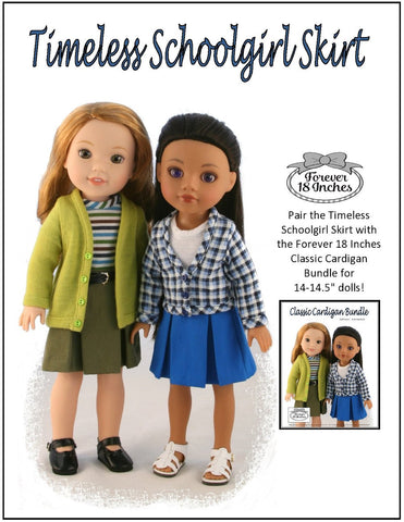 Forever 18 Inches WellieWishers Timeless Schoolgirl Skirt 13-14.5" Doll Clothes Pattern larougetdelisle