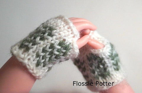 Flossie Potter A Girl For All Time Sampler Stocking Cap and Mitts Knitting Pattern For A Girl For All Time Dolls larougetdelisle