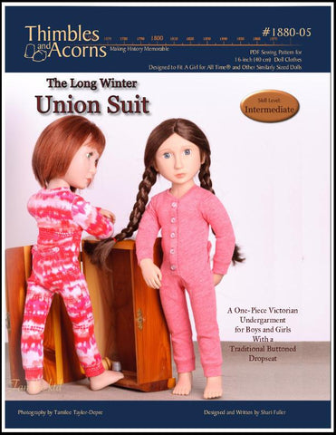 Thimbles and Acorns A Girl For All Time Union Suit Pattern for AGAT Dolls larougetdelisle