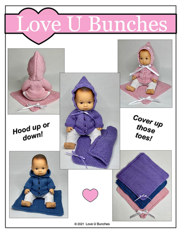 Love U Bunches 8" Baby Dolls Victoria and a Chilly Day 8" Baby Doll Knitting Pattern larougetdelisle