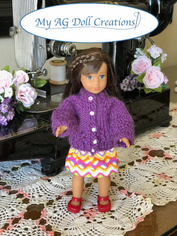 My AG Doll Creations Mini Karina's Cozy Sweater Knitting Pattern For Mini Dolls larougetdelisle