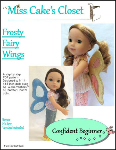 Miss Cake's Closet WellieWishers Frosty Fairy Wings 13-14.5" Doll Accessory Pattern larougetdelisle