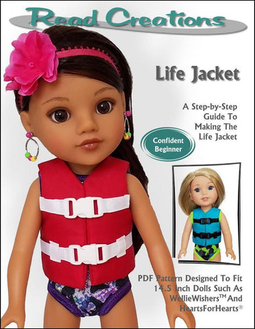 Read Creations WellieWishers Life Jacket 14-14.5" Doll Clothes Pattern larougetdelisle