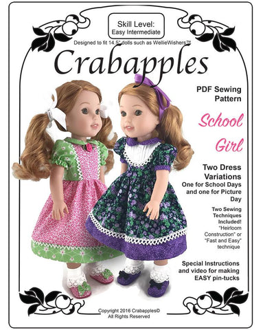 Crabapples WellieWishers School Girl 14-14.5 Inch Doll Clothes Pattern larougetdelisle
