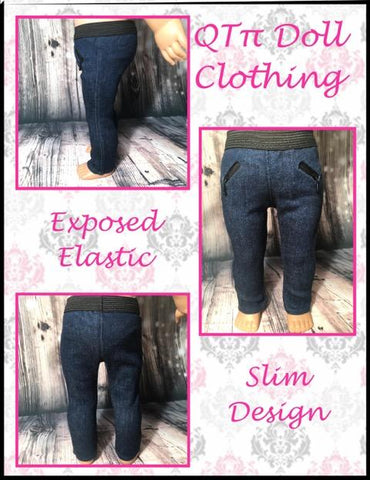 QTπ Doll Clothing 18 Inch Modern Slim Zipper Pants 18" Doll Clothes Pattern larougetdelisle