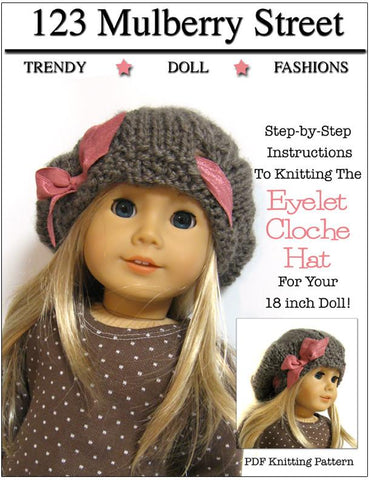 123 Mulberry Street Knitting Eyelet Cloche Hat Knitting Pattern larougetdelisle