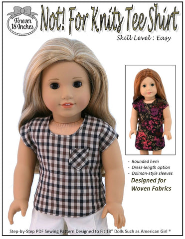 Forever 18 Inches 18 Inch Modern NOT!  For Knits Tee-Shirt 18" Doll Clothes Pattern larougetdelisle