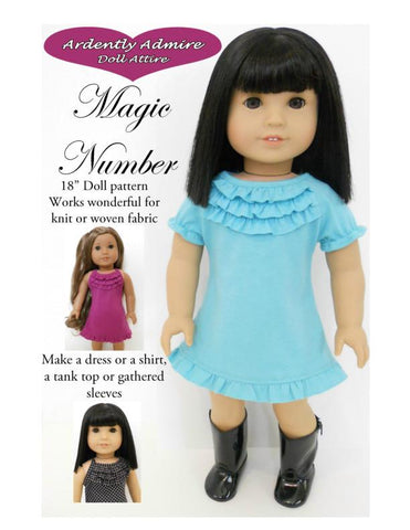 Ardently Admire 18 Inch Modern Magic Number Dress 18" Doll Clothes Pattern larougetdelisle
