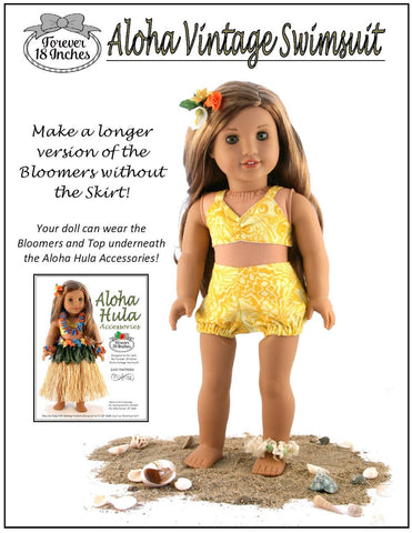 Forever 18 Inches 18 Inch Historical Aloha Vintage Swimsuit 18" Doll Clothes Pattern larougetdelisle