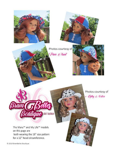 Brambelles boutique 18 Inch Modern Petal Hat 18" Doll Accessories larougetdelisle