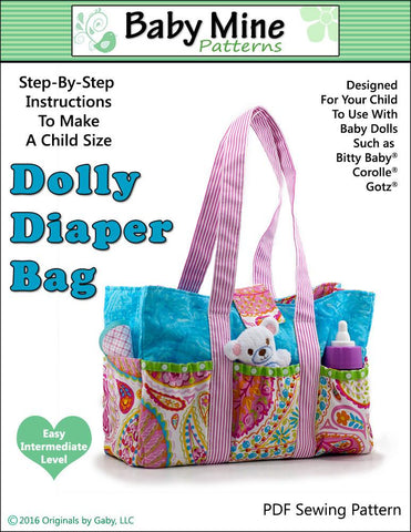 Baby Mine Bitty Baby/Twin Dolly Diaper Bag 15" Baby Doll Accessory Pattern larougetdelisle