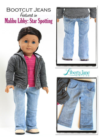 Liberty Jane 18 Inch Modern Boot Cut Jeans 18" Doll Clothes Pattern larougetdelisle