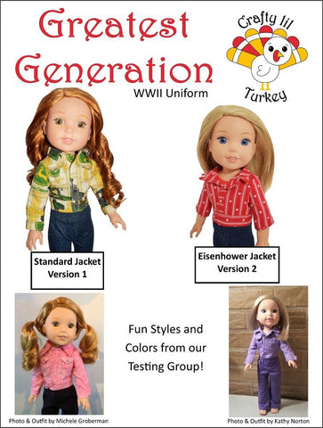 Crafty Lil Turkey WellieWishers Greatest Generation 14.5" Doll Clothes Pattern larougetdelisle