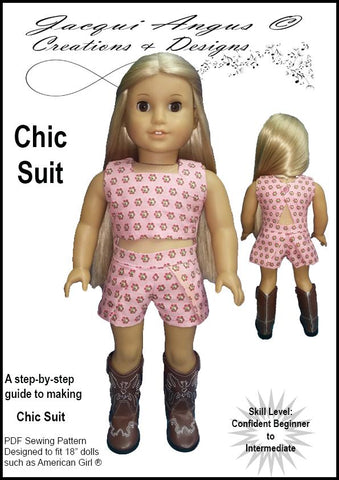 Jacqui Angus Creations & Designs 18 Inch Modern Chic Suit 18" Doll Clothes Pattern larougetdelisle