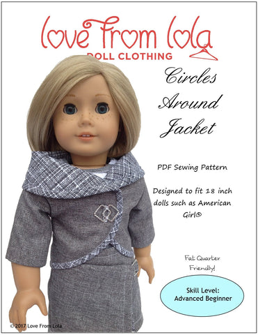 Love From Lola 18 Inch Modern Circles Around Jacket 18" Doll Clothes Pattern larougetdelisle