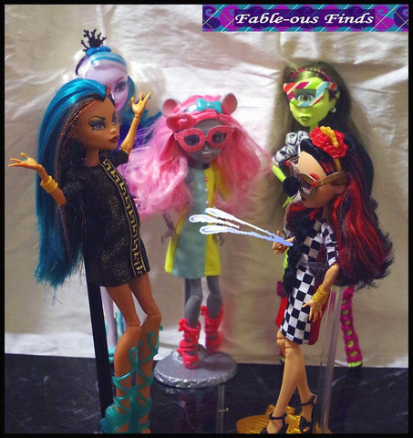 Fable-ous Finds Monster High Clown Chic Sheath Dress and Glasses for Monster High Dolls larougetdelisle