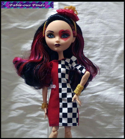 Fable-ous Finds Monster High Clown Chic Sheath Dress and Glasses for Monster High Dolls larougetdelisle