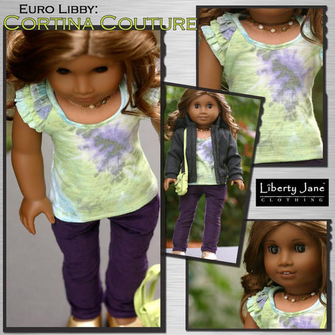 Liberty Jane 18 Inch Modern Cortina Top 18" Doll Clothes Pattern larougetdelisle