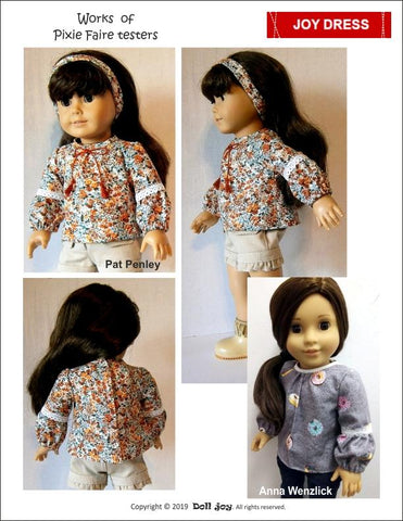 Doll Joy 18 Inch Modern Joy Dress 18" Doll Clothes Pattern larougetdelisle