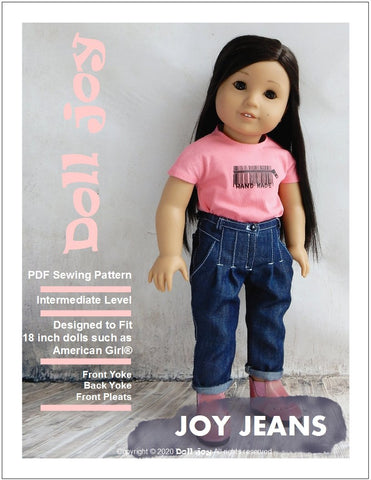 Doll Joy 18 Inch Modern Joy Jeans 18" Doll Clothes Pattern larougetdelisle