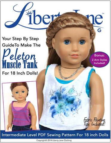Liberty Jane 18 Inch Modern Peleton Muscle Tank Top 18" Doll Clothes Pattern larougetdelisle