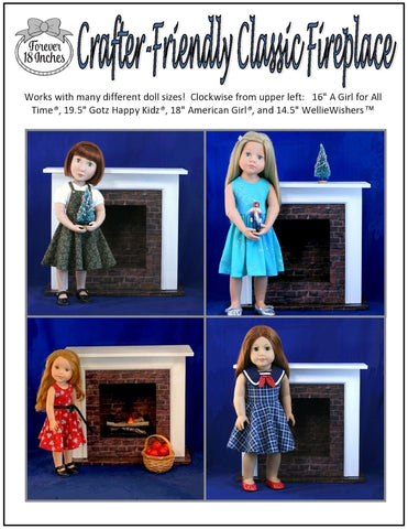 Forever 18 Inches 18 Inch Modern Crafter-Friendly Fireplaces for 14" - 19" Dolls larougetdelisle