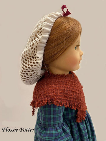 Flossie Potter 18 Inch Historical 1800s Simple Stitches Heart Warmer & Snood 18" Doll Accessory Pattern larougetdelisle