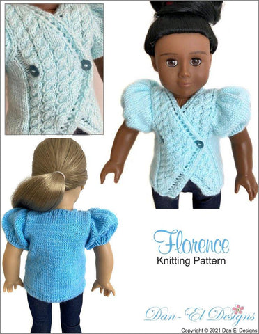 Dan-El Designs Knitting Florence 18" Doll Clothes Knitting Pattern larougetdelisle