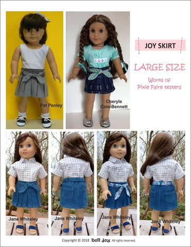 Doll Joy 18 Inch Modern Joy Skirt 18" Doll Clothes Pattern larougetdelisle