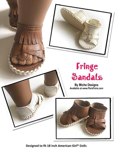 Miche Designs Shoes Fringe Sandals 18" Doll Shoes larougetdelisle