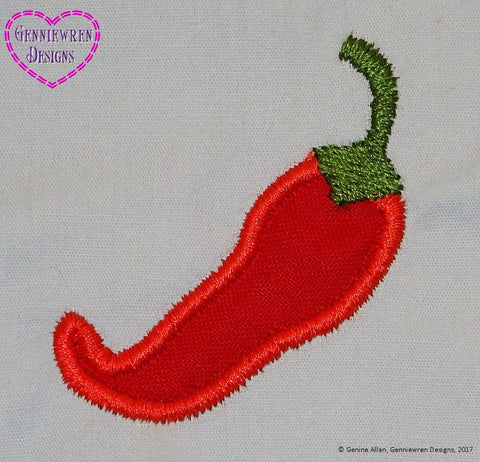 Genniewren Machine Embroidery Design FREE Applique Chilli Pepper Machine Embroidery Design larougetdelisle