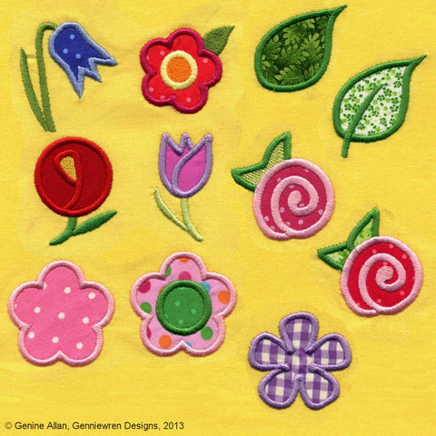 Genniewren Machine Embroidery Design Mini Applique Flowers Machine Embroidery Designs larougetdelisle