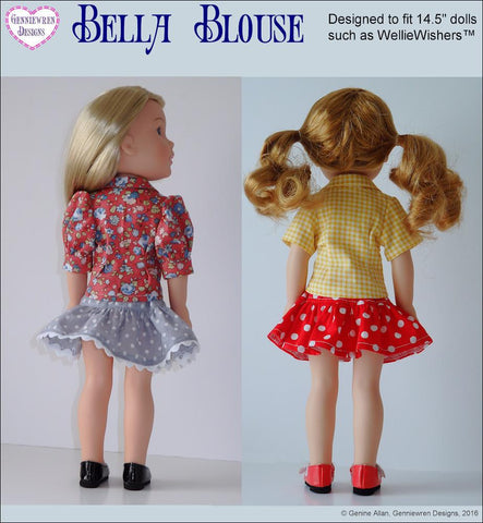 Genniewren WellieWishers Bella Blouse 14.5" Doll Clothes Pattern larougetdelisle