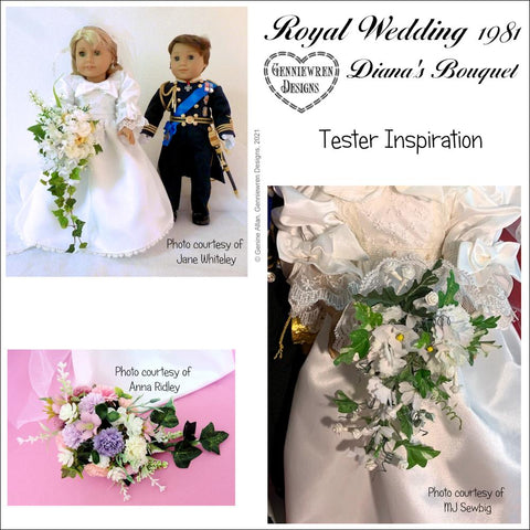 Genniewren 18 Inch Historical Royal Wedding 1981 Diana's Bouquet 18 inch Doll Accessories larougetdelisle